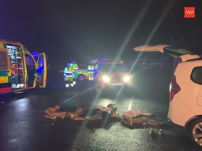 Lugar del atropello mortal, en en un parking en la calle de la Sierra de Guadarrama, el 5 de enero.