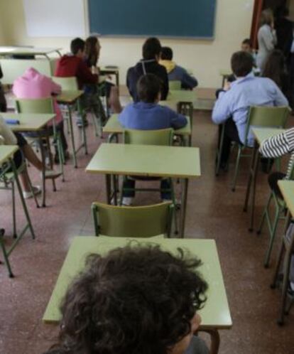 Un aula del instituto La Estrella, de Madrid.