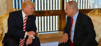 Donald Trump y Benjam&iacute;n Netanyahu, el 25 de septiembre en Nueva York.