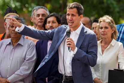 El opositor Juan Guaidó participa en una concentración contra el Gobierno de Nicolás Maduro.