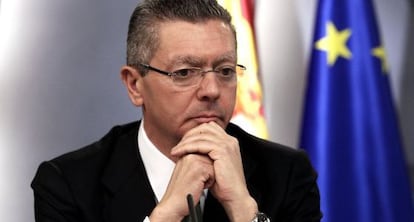 El ministro de Justicia, en una rueda de prensa tras el Consejo de Ministros. 