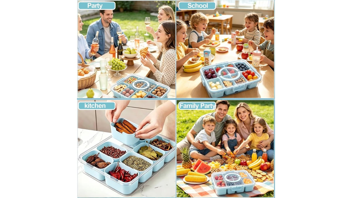 Esta caja para guardar alimentos se puede usar en diferentes ocasiones.