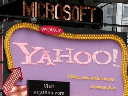 Cartel publicitario de Yahoo! en Times Square (Nueva York).