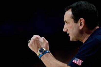Krzyzewski celebra el título.