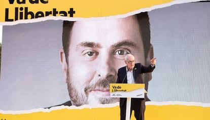 El candidato a la alcaldía de Barcelona, Ernest Maragall, en un mítin de ERC.