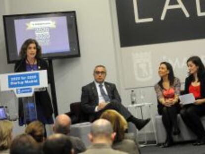 La alcaldesa de Madrid, Ana Botella, en la presentación del acto