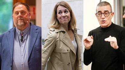 Los candidatos para liderar ERC, Oriol Junqueras, Helena Solà y Xavier Godàs