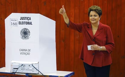 A presidenta Dilma Rousseff após votar em Porto Alegre.