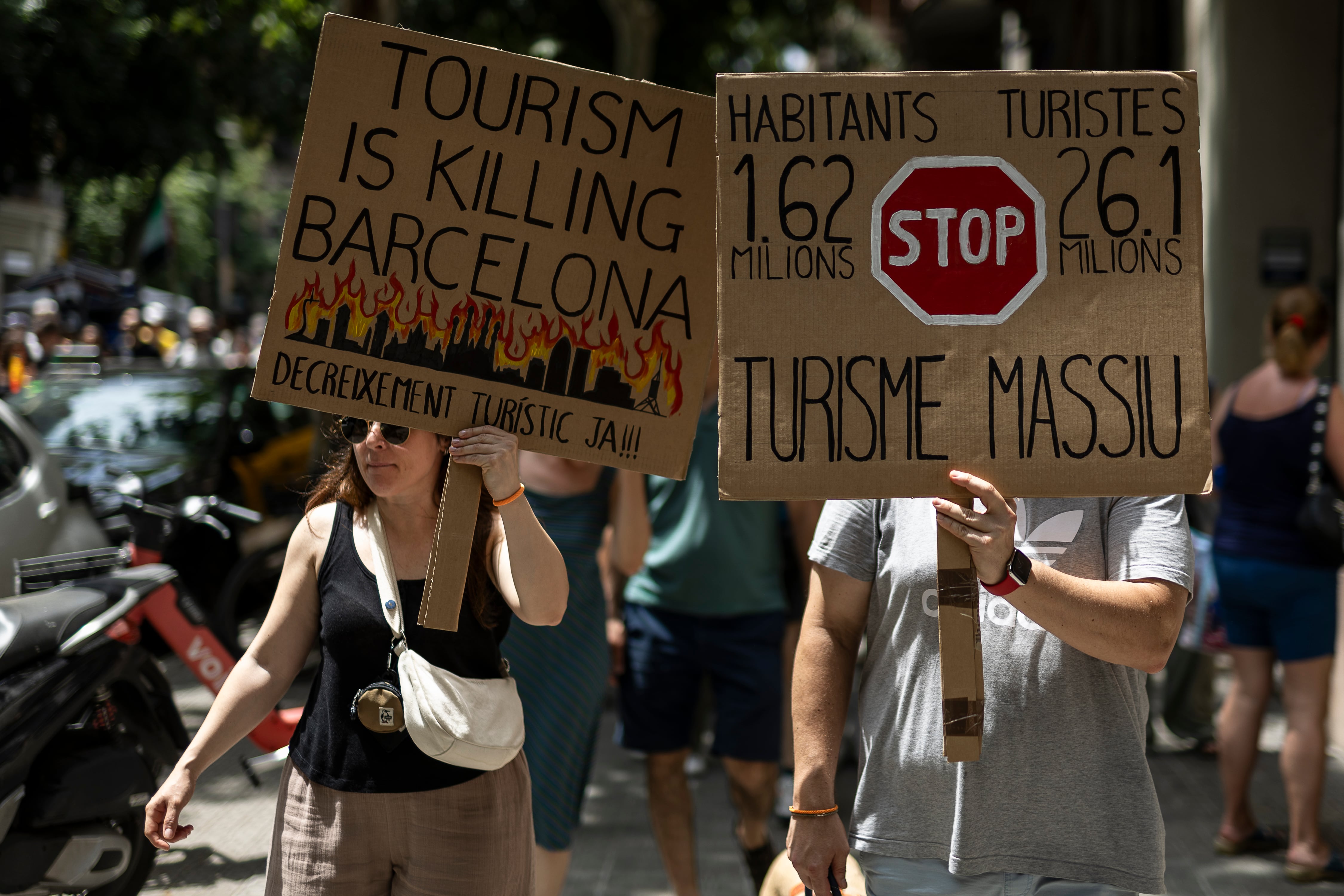 Pancartas de manifestantes