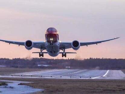 Un avión Boeing-787 Dreamliner de Norwegian. 