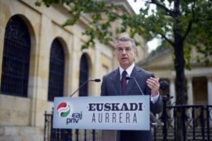 Iñigo Urkullu, durante su intervención en la Casa de Juntas de Gernika