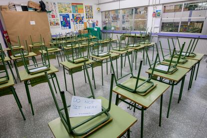 Un aula en un colegio público en septiembre de 2020.