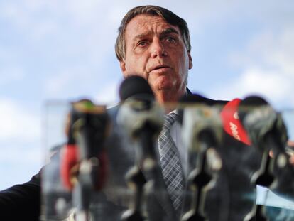 Jair Bolsonaro, presidente de Brasil, durante una conferencia de prensa en Brasilia, el pasado 10 de marzo.