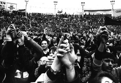 Manifestaci&oacute;n, a principios de la Transici&oacute;n, en las que se ped&iacute;a libertad de expresi&oacute;n en Espa&ntilde;a. 