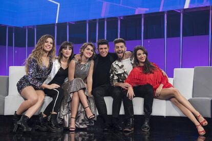 Miriam, Aitana, Amaia, Alfred, Agoney y Ana Guerra.