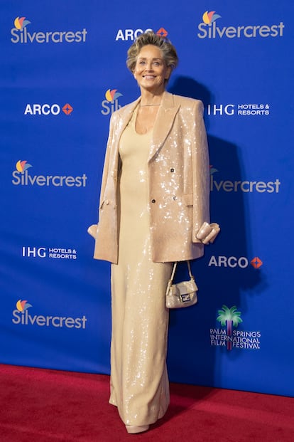 Sharon Stone con el bolso el año pasado, en el festival de cine de Palm Springs.