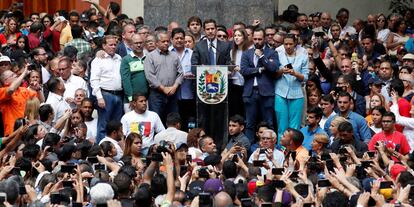 Guaidó durante un acto público este viernes.