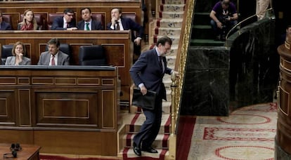 Mariano Rajoy, durante la sesión de control al Gobierno. 