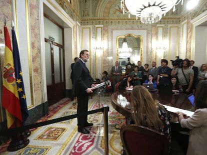 Mariano Rajoy, tras la aprobación de los Presupuestos en el Congreso.