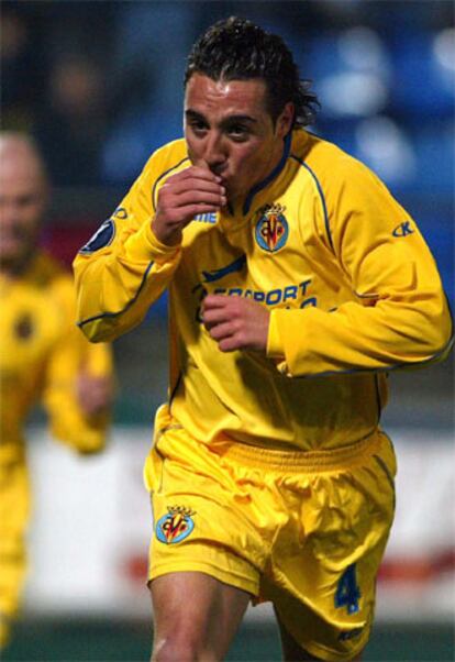 Cazorla celebra el segundo gol del Villarreal ante el Dinamo.