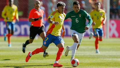 Partido entre Bolivia y Colombia, en octubre de 2024 en El Alto.