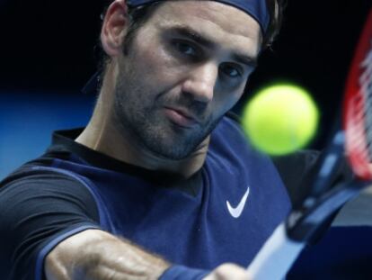 Federer, durante el partido contra Nishikori.