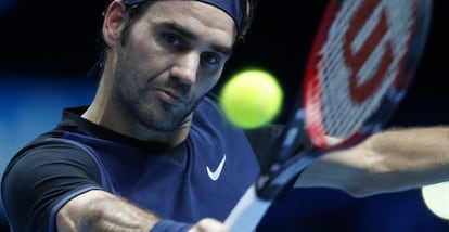 Federer, durante el partido contra Nishikori.