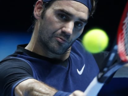 Federer, durante el partido contra Nishikori.