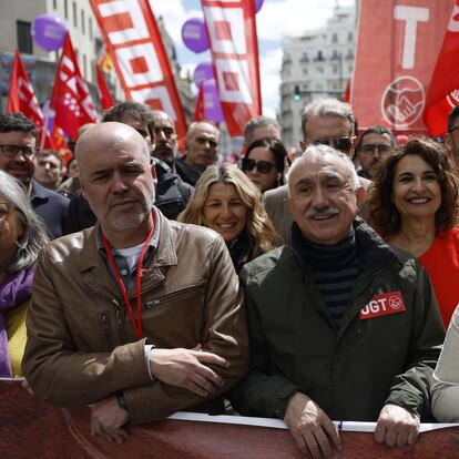 Manifestación del 1 de Mayo por el centro de Madrid. 