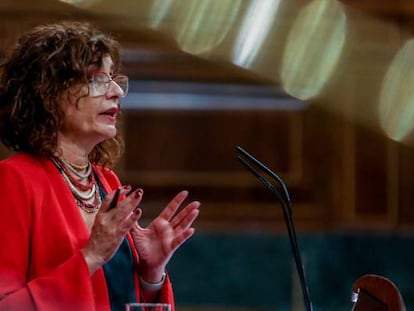 La ministra Portavoz y de Hacienda, María Jesús Montero, en el Congreso de los Diputados.