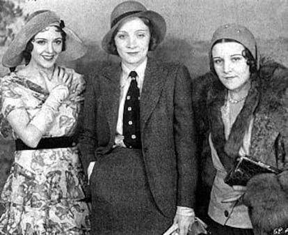 Imperio Argentina (derecha), con Suzy Vernon (izquierda) y Marlene Dietrich, en 1931.