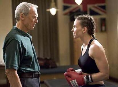Clint Eastwood y Hilary Swank, en <i>Million dollar baby.</i>
