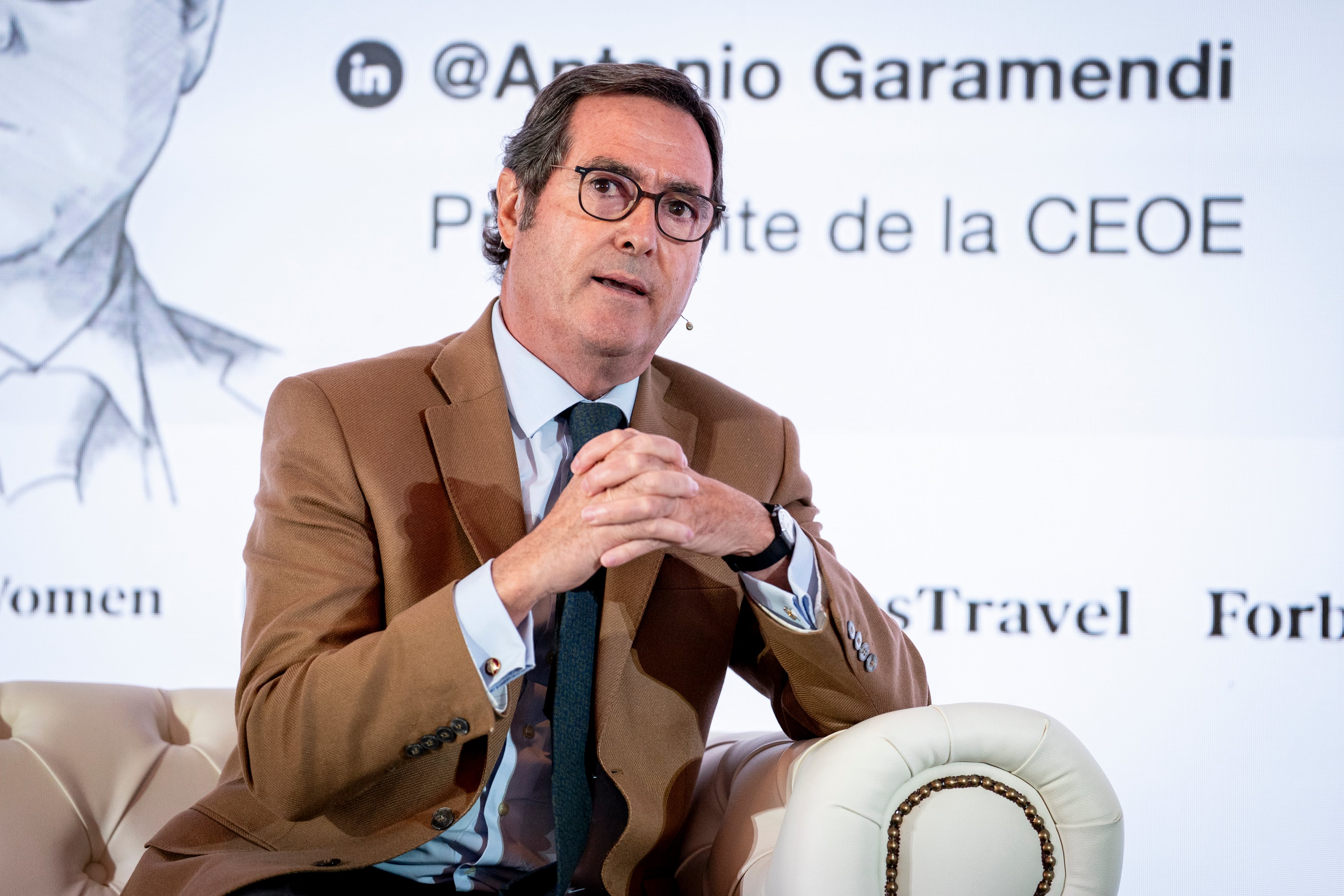 El presidente de la CEOE, Antonio Garamendi, durante la primera jornada del Forbes Spain Economic Summit 2025, en el Hotel Villa Magna, a 25 de septiembre de 2025, en Madrid (España).