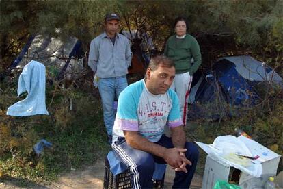 Inmigrantes rumanos, acampados en una finca de Montoro, Córdoba.