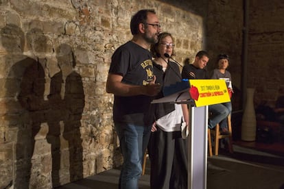 Benet Salellas, Eulàlia Reguant, Quim Arrufat i Anna Gabriel.
