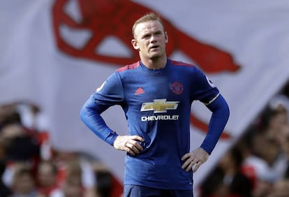 Rooney, durante un partido con el Manchester United.