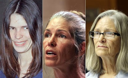 Leslie Van Houten em 2002 e em 2016.