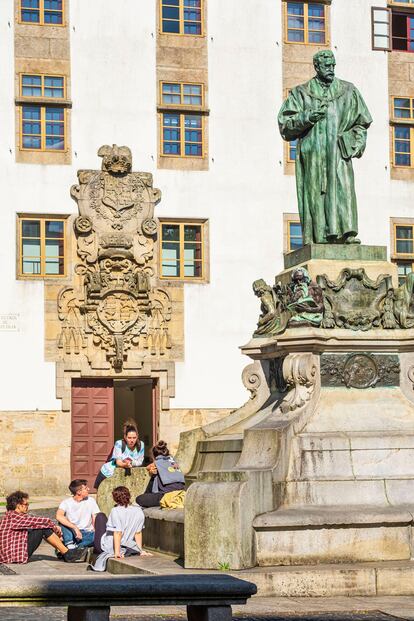 La plaza Mazarelos, dentro del casco antiguo de Santiago, declarado patrimonio mundial de la Unesco.