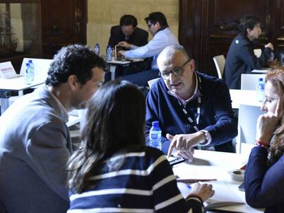 Una de las reuniones mantenidas entre emprendedores, corporate e inversores en el Tech Spirit Barcelona, celebrado el pasado febrero.