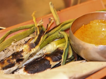 Calçots de la cerveseria canaletes, en la Rambla de Barcelona.