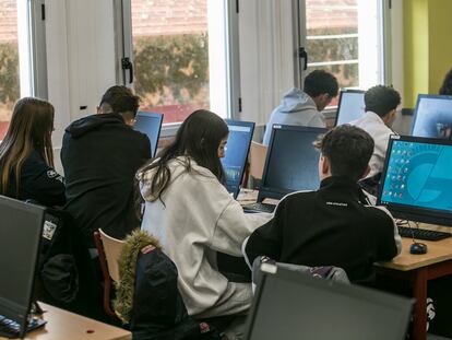 Alumnos de segundo de la ESO en el IES Guadarrama, en la Comunidad de Madrid.