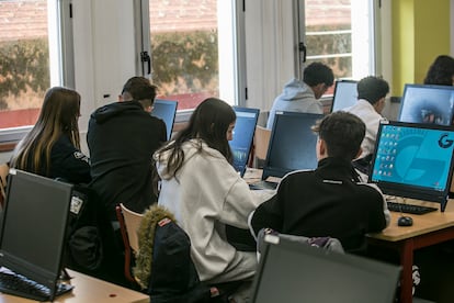 Alumnos de segundo de la ESO en el IES Guadarrama, en la Comunidad de Madrid.