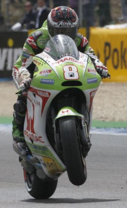 Héctor Barberá, durante los entrenamientos de Moto GP en Jerez.