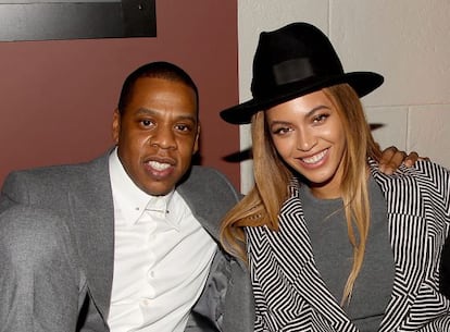 Jay-Z y Beyoncé en el estreno de la película 'Annie'.