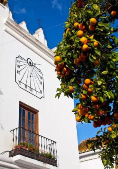 Balcón en la céntrica plaza de los Naranjos de Marbella.