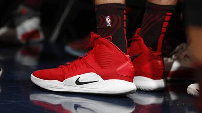 Las Nike Hyperdunks del jugador Zach Collins, jugador de los Portland Trail Blazers.