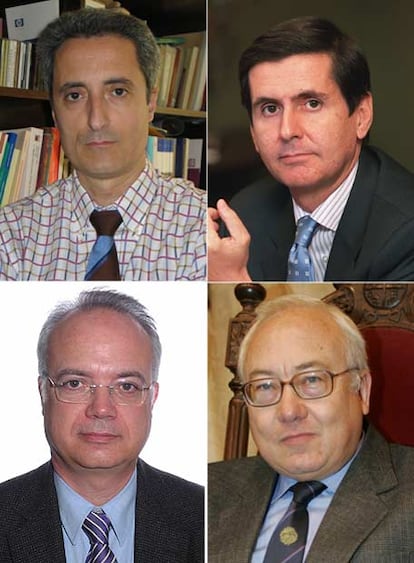 Gerardo Ruiz-Rico, Pedro González Trevijano, Enoch Albertí y José Luis Cascajo.