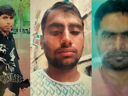 Los tres fallecidos, Abu Safyan, Mazar Saleem y Sarfraz Ahmad, en imágenes cedidas por sus amigos. En vídeo, el momento del incendio.