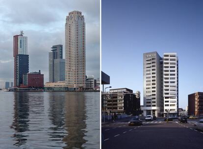 A la izquierda, el edificio New Orleans en Rotterdam; a la derecha, torre de apartamentos en Maastricht. |