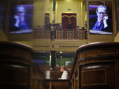 Yolanda Díaz, vicepresidenta segunda del Gobierno, este martes en el Congreso de los Diputados.